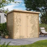 Timbela M310c1+m310g Gartenhaus Holz 2,63 M2 Aus Kiefer/fichte, Geräteschuppen 19 Mm Wandstärke, Gerätehaus Holz Für Gartenwerkzeug, Fahrradschuppen Mit Imprägniertem Holzboden