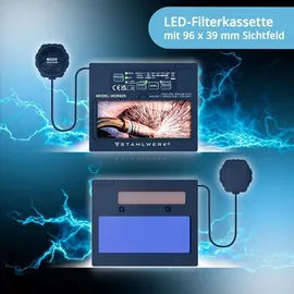 STAHLWERK Automatik-Schweißhelm 3 in 1 WORKER - mit True-Colour, autom. Abdunkelung DIN 4-13, optische Klasse 1/1/1/2, optimales Sichtfeld 96 x 39 mm