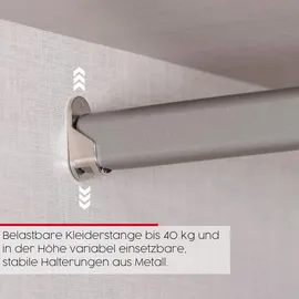 Rauch Drehtürenschrank WAVE 247 x 222 x 60 cm Grau/Schwarz