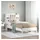 vidaXL Bett mit Regal 90 x 200 cm Kiefer massiv weiß