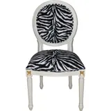 Casa Padrino Barock Esszimmer Stuhl Mod2 Zebra / Creme - Barock Möbel
