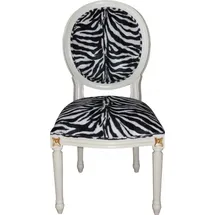 Casa Padrino Barock Esszimmer Stuhl Mod2 Zebra / Creme - Barock Möbel