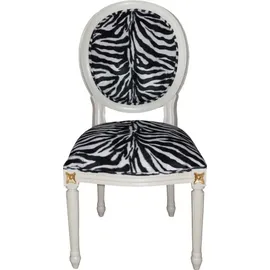 Casa Padrino Barock Esszimmer Stuhl Mod2 Zebra / Creme - Barock Möbel