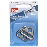 Prym 615830-1 Steg 25 mm Gunmetal Triangel-Ringe, Zinklegierung