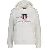 GANT Damen Sweatshirt REGULAR Archive Shield Hoodie Kapuzenpullover, Logo Ecru XL