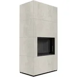 Kratki Kaminbausatz Kratki Floki Box 8 Kw Ø 160 Quarzsinter Naturali Pietra Di Savoia Perla Bocciardata Schwarz Verkleidung