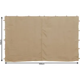 Quick Star Seitenwand Set für Pavillon 3x4 m 2 Stück Beige 3 x 4 m