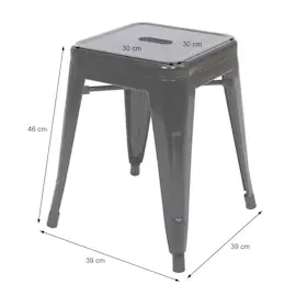 Mendler HWC-A73 Hocker 2er-Set 0 x 0 x 0 cm weiß