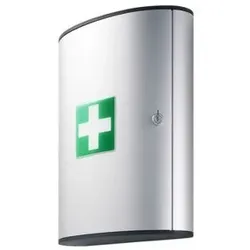 Erste-Hilfe-Schrank aus Aluminium, mit 3 schwenkbaren Fächern, ohne Inhalt