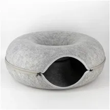Lucky Sign - Katzenhöhle Katzentunnel aus Filz Katzenbett multifunktionalle Katzensofa gemütliches Katzenspielzeug für endlosen Spaß Katzenkorb Katzenkissen, 50x50x20cm Hellgrau