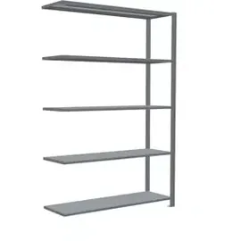 Schulte Lagertechnik Anbauregal Stahl 200 x 130 x 40 cm silber 5 Fachböden