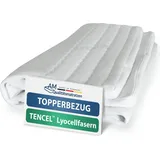 AM Qualitätsmatratzen Topper Bezug atmungsaktiv 90 x 200 cm weiß