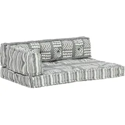 vidaXL Palettensofa-Auflage Grau Stoff Patchwork