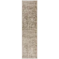 Kadima Design Robuster Teppich mit Glanzeffekt, uni & abstraktem Muster, pflegeleicht & strapazierfähig – `Lyde`. Champagner, 80x300 cm