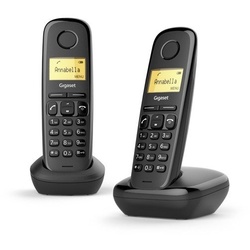 Gigaset A170 Duo Analog/Dect Telefon Schwarz Rufnummernanzeige