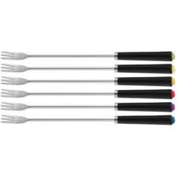 Käsefonduegabeln Morena Edelstahl schwarz 6tlg 25,0cm