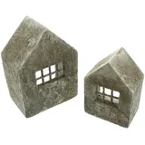 Frank Flechtwaren Haus Beton-Style, 2er Set, rustikal gefertig, schwere Qualität