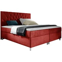 Mirjan24 Boxbett, Rot, Holz, H3, 140x200 cm, Schlafzimmer, Betten, Boxspringbetten