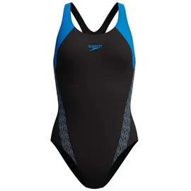 Speedo Hyperboom Splice Laneback Badeanzug lagoon blue - UK 32