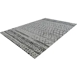 Teppich CALO-DELUXE "Roxy 130" Gr. 6, beige (natur, grau), B:200cm H:6mm L:290cm, Baumwolle, Kunstfaser, Wolle, Teppiche, Flachgewebe, Wohnzimmer