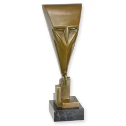 Casa Padrino Luxus Bronze Deko Figur Eule Art Deco Abstrakt 10 x 8.5 x H. 28.6 cm - Bronze Deko Skulptur