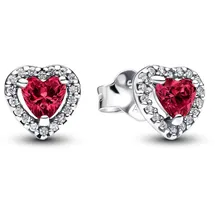Pandora Ohrstecker Erhabenes Herz Rot 298427C04 Silber onesize