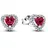 Pandora Ohrstecker Erhabenes Herz Rot 298427C04 Silber onesize