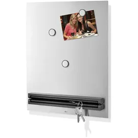 zack gmbh Scito Magnettafel mit Schlüsselleiste 30743 0 cm Silber/Weiß