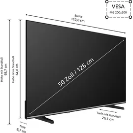 JVC Fernseher 50 Zoll Smart TV VIDAA LT-50VD3555-4K Fernseher UHD, HDR Dolby Vision und Triple-Tuner