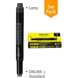 ONLINE® Tintenpatronen für Füller schwarz