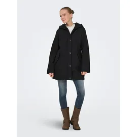 Only Parka ONLY "ONLOLIVIA LIFE PARKA COAT CS OTW", Damen, Gr. M, schwarz, Web, Obermaterial: 100% Polyester, unifarben, Jacken Parka