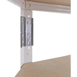 shelfplaza HOME 200x70x45 cm Eckregal weiß mit 5 Böden und 175 kg Traglast pro Boden