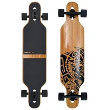 Apollo Twin Tip DT Longboard 38" aus mehrlagigem Holz für idealen Flex & Stabilität schwarz|braun 38"