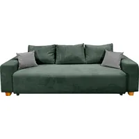 Schlafsofa COLLECTION AB "Yves, Liegefläche (B/T): 142/194 cm", grün (flaschengrün), B:243cm T:94cm, 100% Polyester, Sofas, inkl. Bettfunktion, Bettkasten, Federkern & Zierkissen, Topseller