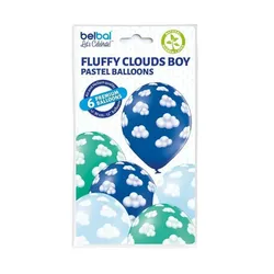 Ballon 30 cm 6 Stück - Fluffy Clouds Boys