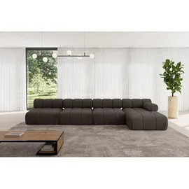 altdecor Ecksofa modulares Sofa Razon-L3 - 380x160x70 cm Braun Velours