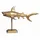 KADIMA DESIGN Dekofigur Hai Aluminium 70 cm mit Sockel, Design Metall in Gold 70x27x49 cm