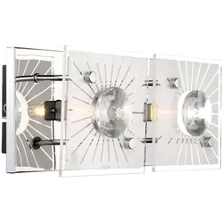 Wandleuchte Kristalle Kristallleuchte Wand Modern Wandlampe Glas Chrom, satiniert, 2-Flammig G9 Fassung, LxBxH 24x11x10 cm