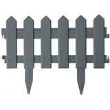 PROGARDEN Blumenständer Palisade für Garten, Kunststoff, 40 x 20 cm grau
