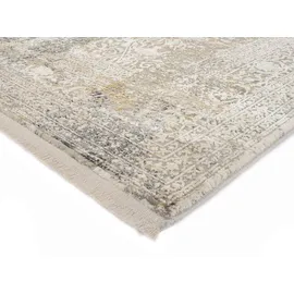 OCI DIE TEPPICHMARKE Teppich OCI DIE TEPPICHMARKE "BESTELLER CAVA", grau, B:300cm H:8mm L:400cm, Viskose, Teppiche, Teppich, Glanz Viskose, mit Fransen, Hoch Tief Struktur, Vintage, Wohnzimmer