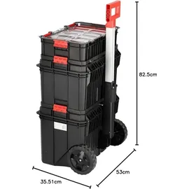 Prosperplast Modular Solution Werkzeugkoffer 3in1 Set schwarz 35,5 x 53 x 82,5 cm