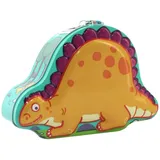 Dinosaurier-Spardose aus Metall, mit Schloss, lustiges Design, große Größe für Jungen und Mädchen (Braun)