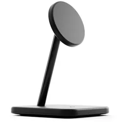 Twelve South HiRise 2 Deluxe 2-in-1 Charging Stand Black Qi2-Ladehalterung zum kabellosen Aufladen, Verstellbarer Neigungswinkel, Aluminium-Ständer mi