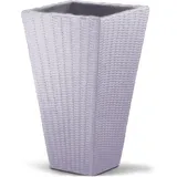 DEUBA deuba® Blumentopf 59 Liter wetterfest bruchfest Kunststoff Blumenkasten Pflanzkübel Blumenkübel Grau