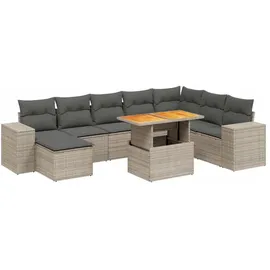 vidaXL Garten-Lounge-Set 9-tlg. grau