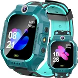 Smartwatch Kinder Smart Watch Armbanduhr mit GPS Camera SIM für Kinder Mädchen Jungen Ab 3 Jahre Touchscreen Sport Fitness Armband Call Android iOS - Blau