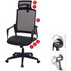 Bürostuhl HWC-J52, Drehstuhl Schreibtischstuhl, ergonomisch Kopfstütze, Kunstleder schwarz