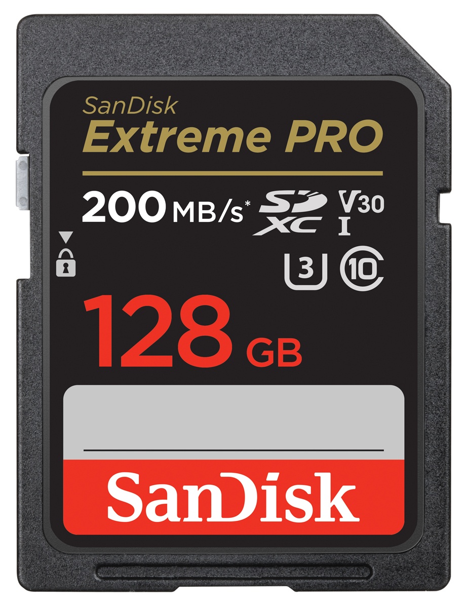 128 GB SDXC Extreme Pro 200MB/s V30 UHS-I U3, Class 10 Speicherkarte