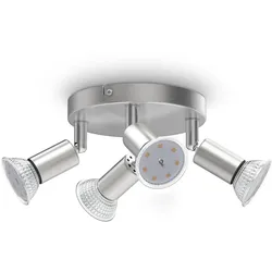 LED LED Spotleuchte, matt-nickel, 4xLED/GU10/3W, matt-nickel, 2xLED/GU10/3W