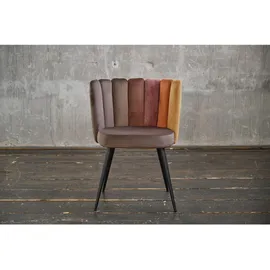 KAWOLA Stuhl JADA Esszimmerstuhl Velvet braun Fuß schwarz